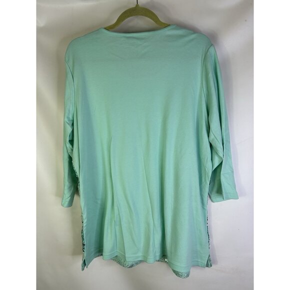 Quacker Factory Embellished Color Block Shirt - Picture 7 of 7